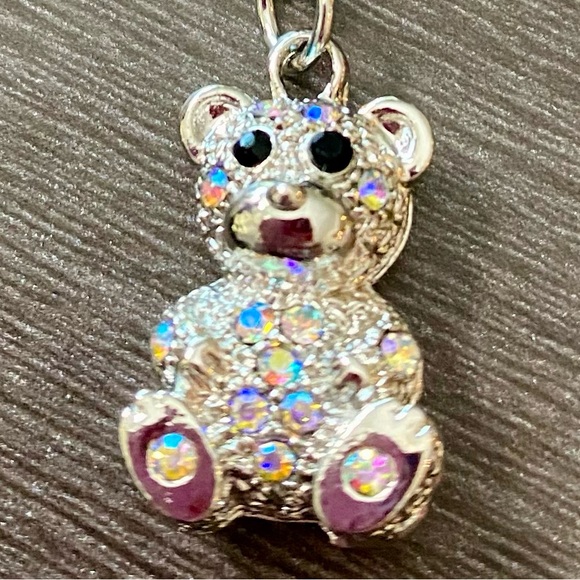 Teddy Bear Aurora Borealis Crystals Keychain - Picture 1 of 4